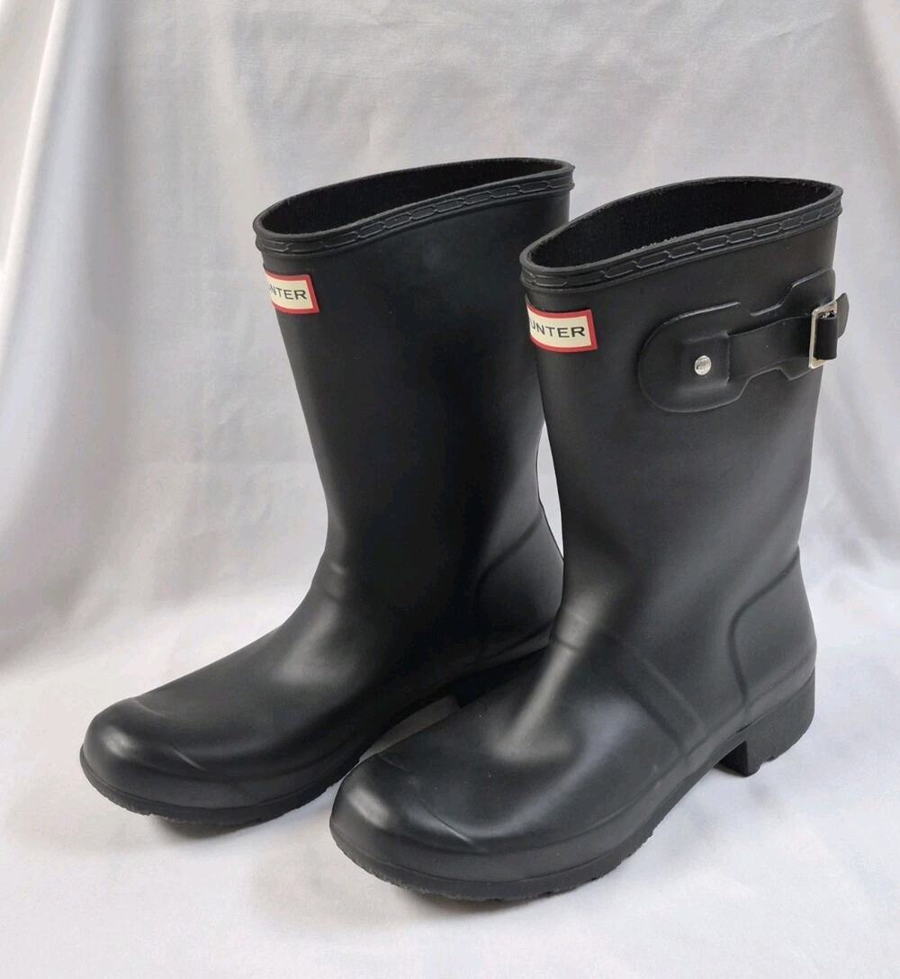Hunter Original Black Original Tour Short Rain Boot Women's 10
